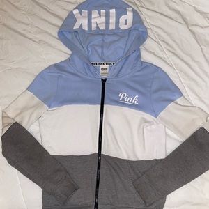 PINK tri-color zip up jacket